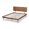 Baxton Studio Karine Mid-Century Walnut Brown Finished Wood Full Size Platform Bed 156-9800-9801 - alternate 8